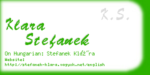 klara stefanek business card